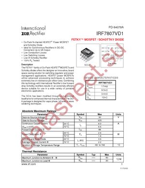 IRF7807VD1 datasheet  